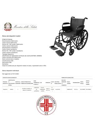 Sedia a rotelle pieghevole colore nero