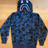 BAPE Shark Hoodie Blu Camo L Originale