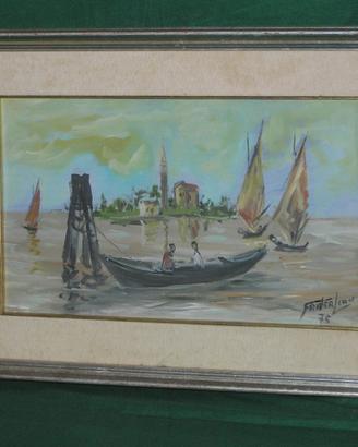 Quadro Venezia firmato Frater Lean - barche