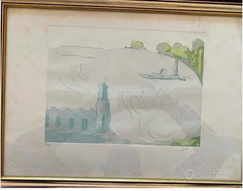 Acquerello di Virgilio Guidi -San Giorgio, Venezia