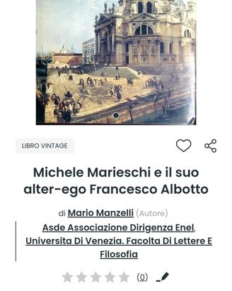 Book Michele Marieschi e il suo alterego F.Albotto