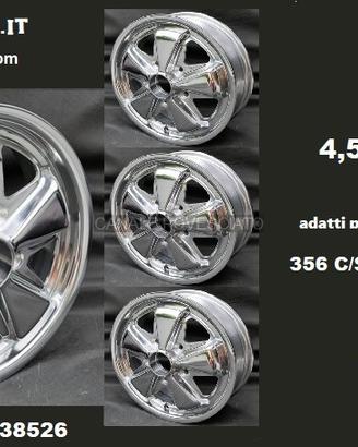 Cerchi fuchs 4,5x 15 porsche 356 911 912 lucidati