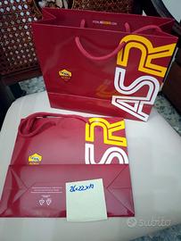 Lotto 2 Buste piccole, Paper bags AS ROMA 26x22x10