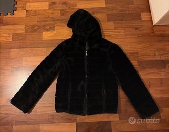 Pelliccia nera sintetica da donna tg M