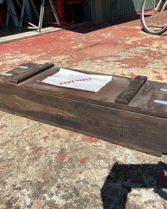 Cassetta per munizioni in legno vintage militare