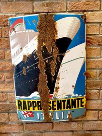 RARA INSEGNA TARGA NAVIGAZIONE  ITALIA '50 TABELLA