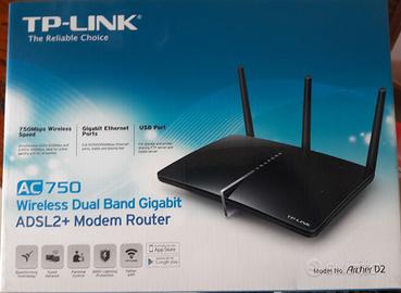 Router WiFi / Modem ADSL2+ TP-LINK AC750 ARCHER D2
