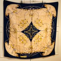 Foulard in seta blu di balestra 100% seta