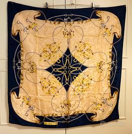 Foulard in seta blu di balestra 100% seta