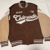 giacca varsity bianca e marrone, alcott: Taglia XS