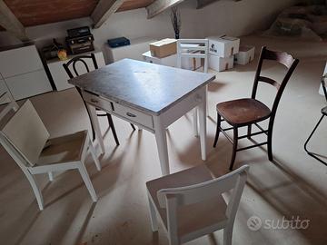 TAVOLO IN LEGNO STILE ANNI 50/60 MARMO/CUCINA/CASA