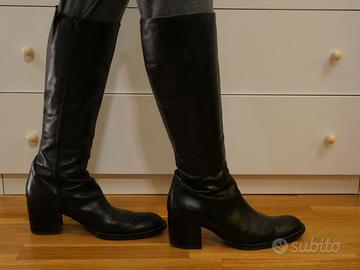 Stivali donna neri 38 tacco 5,7 cm vera pelle