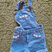 salopette jeans  bambina nuova mis.104