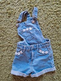 salopette jeans  bambina nuova mis.104