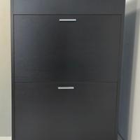 Scarpiera wengé 2 ribalte doppie vano contenitore