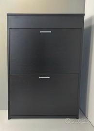 Scarpiera wengé 2 ribalte doppie vano contenitore