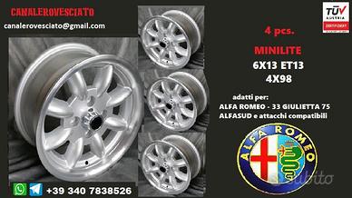 Cerchi minilite 6x 13 et13 4x98 alfa romeo