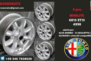 Cerchi minilite 6x 13 et13 4x98 alfa romeo