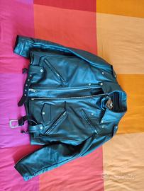 chiodo harley davidson hog biker pelle nera.