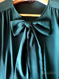 camicia zara verde petrolio TG.M