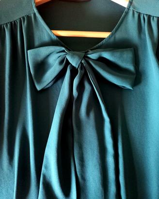 camicia zara verde petrolio TG.M