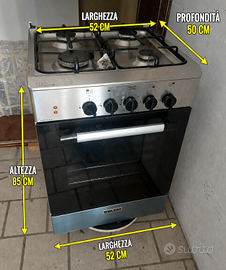 Cucina a Gas GLEM 4 Fuochi + Forno Elettrico