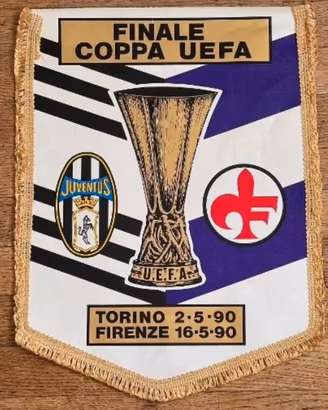 JUVENTUS FIORENTINA Gagliardetto 1990 COPPA UEFA