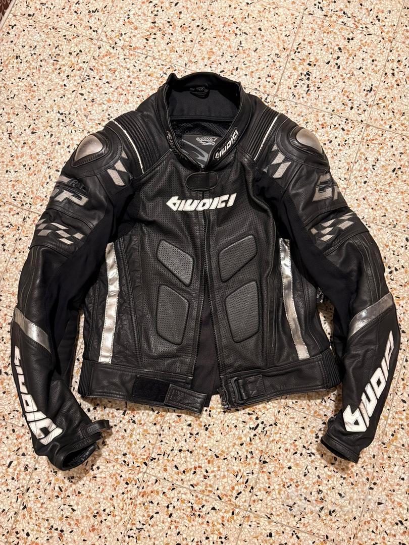 Giacca moto in pelle giudici taglia 50 Accessori Moto In vendita