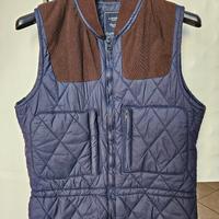 Gilet imbottito blu e marrone