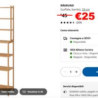 Scaffale bambù, IKEA