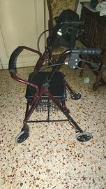 Deambulatore per Anziani con 4 ruote, sedile e fre