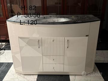 Mobile Lavabo Bagno (bianco/argento)
