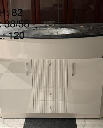 Mobile Lavabo Bagno (bianco/argento)