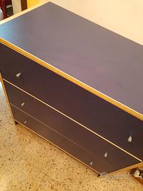 Cassettiera blu  con 3 cassetti