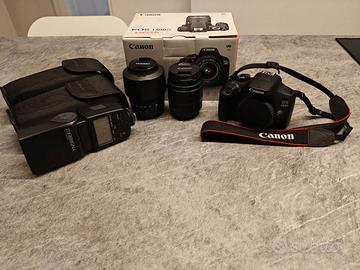 Canon EOS 1300D + 2 Obiettivi + Flash + Accessori