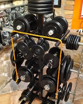 Rastrelliera con manubri professionali