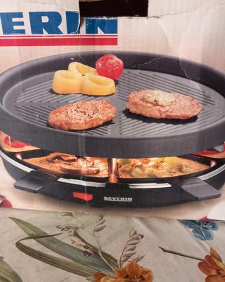 Raclette Severin con piastra e pentolini