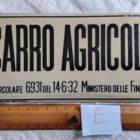 Targa metallica CARRO AGRICOLO (tassa) AUTENTICA