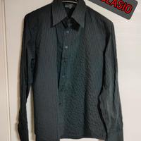 Camicia nera a righe De Blasio - Taglia L