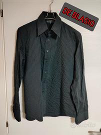Camicia nera a righe De Blasio - Taglia L