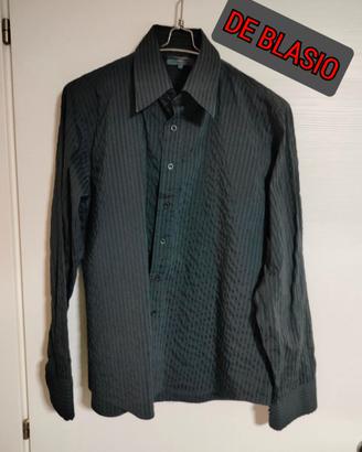 Camicia nera a righe De Blasio - Taglia L