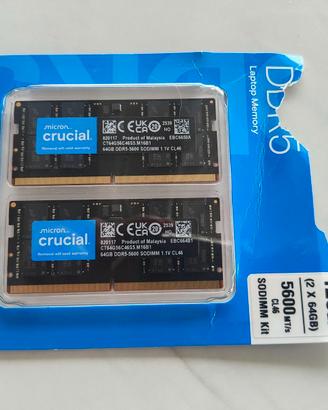 Crucial RAM DDR5 128GB Kit 5600MHz SODIMM notebook