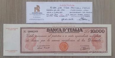 Banconota 10.000 Lire Titolo Provvis. "Testina" R3