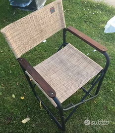 Sedia pieghevole con bracciolo teak, La Fuma.