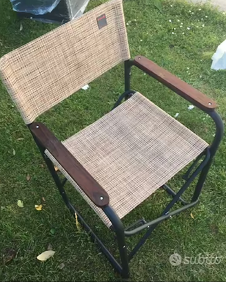 Sedia pieghevole con bracciolo teak, La Fuma.