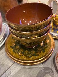 Sarreguemines primi '900 - Tazze/Piattini oro