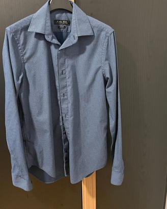 Camicia Zara Uomo Blu Fantasia Taglia L