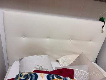 Letto contenitore 1 1/2 piazza bianco latte