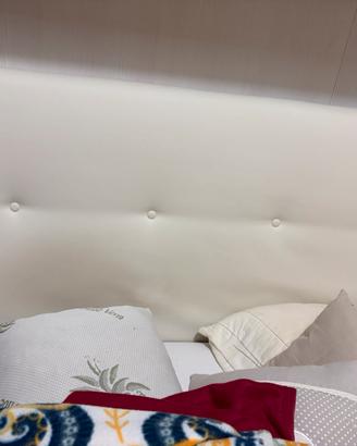 Letto contenitore 1 1/2 piazza bianco latte