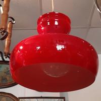 Lampadario rosso vintage 